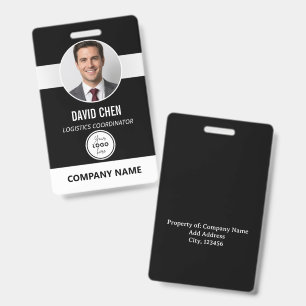Aangepaste personeelskaart met foto en logo badge