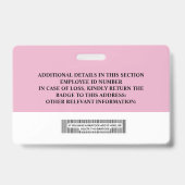 Aangepaste Personeelskaart - Naam, Foto, Barcode Badge (Achterkant)
