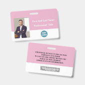 Aangepaste Personeelskaart - Naam, Foto, Barcode Badge (Voor- en achterkant)