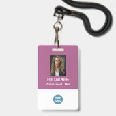 Aangepaste Personeelskaart - Naam, Foto, Logo,.. Badge (Voorzijde met lanyard)