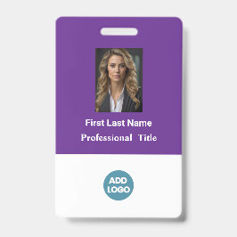 Aangepaste personeelskaart - Naam, foto, logo, .. Badge