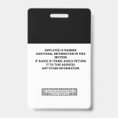 Aangepaste Personeelskaart - Naam, Foto, Logo,.. Badge (Achterkant)