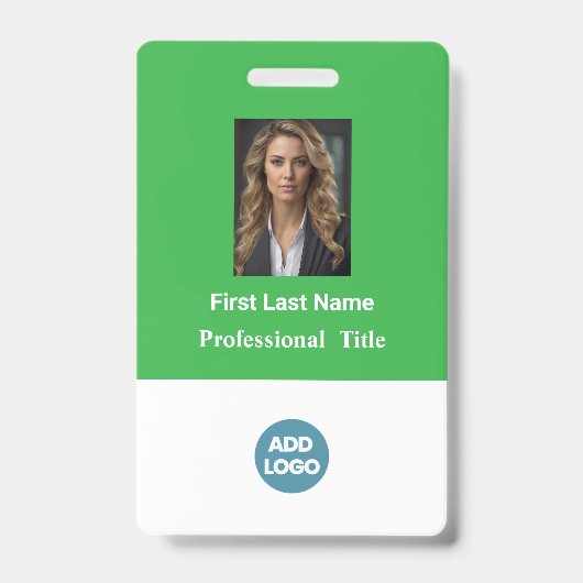 Aangepaste personeelskaart - Naam, foto, logo, .. Badge (Voorzijde)