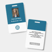 Aangepaste personeelskaart - Naam, foto, logo, .. Badge (Voor- en achterkant)