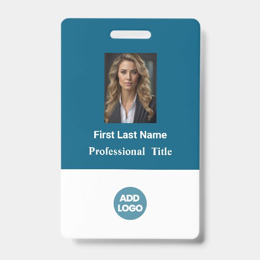 Aangepaste personeelskaart - Naam, foto, logo, .. Badge (Voorzijde)