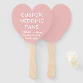 Aangepaste persoonlijke BABY PINK HEART WEDDING FA Handwaaier (Voorkant en achterkant)