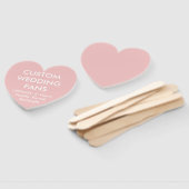 Aangepaste persoonlijke BABY PINK HEART WEDDING FA Handwaaier (Niet-gemonteerd)