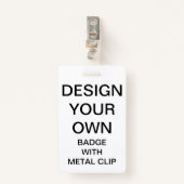 Aangepaste persoonlijke BADGE met METALE CLIP (Voorkant met clip)