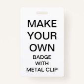 Aangepaste persoonlijke BADGE met METALE CLIP (Voorkant)