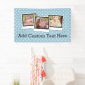 Aangepaste persoonlijke blauwe poolpunt 3 Foto Spandoek (Insitu)