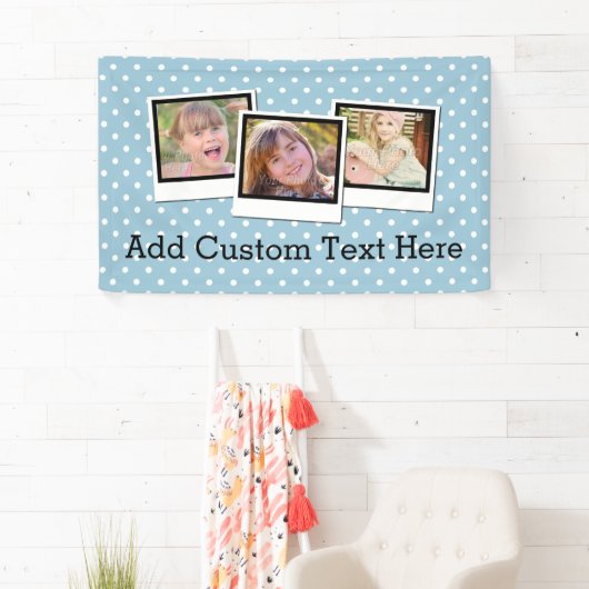 Aangepaste persoonlijke blauwe poolpunt 3 Foto Spandoek (Insitu)