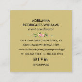 Aangepaste persoonlijke Blush boho Flowers Name Sm Vierkante Visitekaartje (Achterkant)