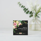 Aangepaste persoonlijke Blush boho Flowers Name Sm Vierkante Visitekaartje (Staand voorkant)