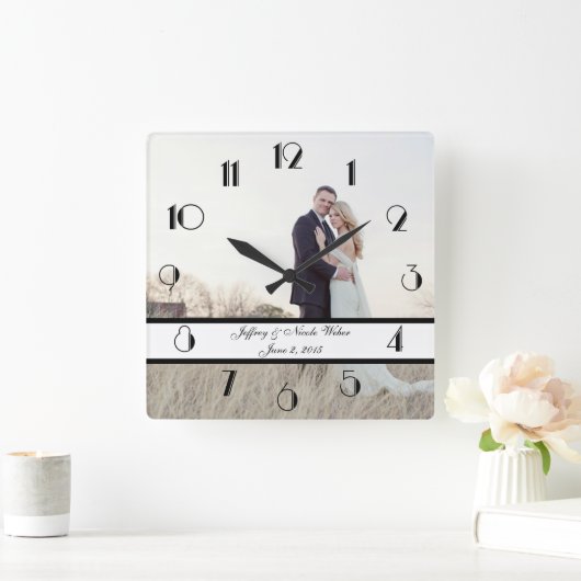 Aangepaste persoonlijke bruiloft vierkante klok (Huis)