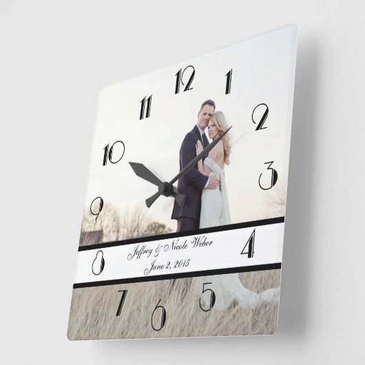Aangepaste persoonlijke bruiloft vierkante klok (Hoek)