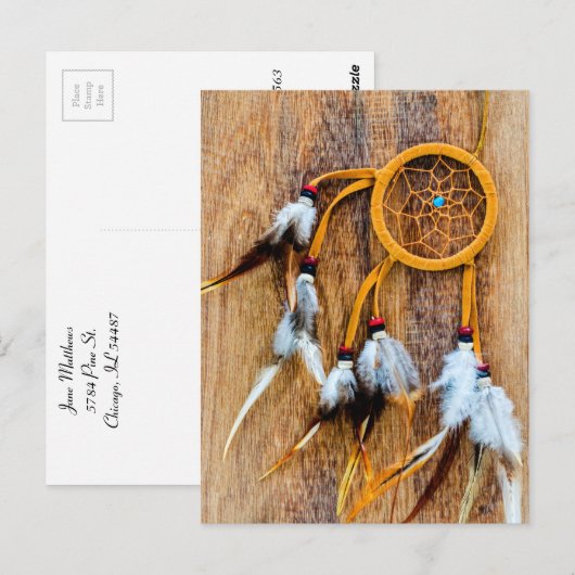 Aangepaste persoonlijke bruine droomvanger briefkaart (Voorkant / Achterkant)