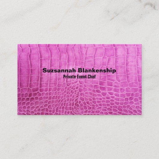 Aangepaste persoonlijke Chef roze textuur Lederen Visitekaartje (Voorkant)