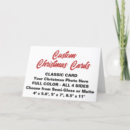 Aangepaste persoonlijke CLASSIC 5 x 7-inch CHRISTM Feestdagen Kaart