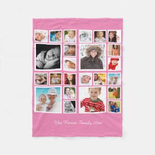 Aangepaste persoonlijke DIY-aangepast fotocollage  Fleece Deken