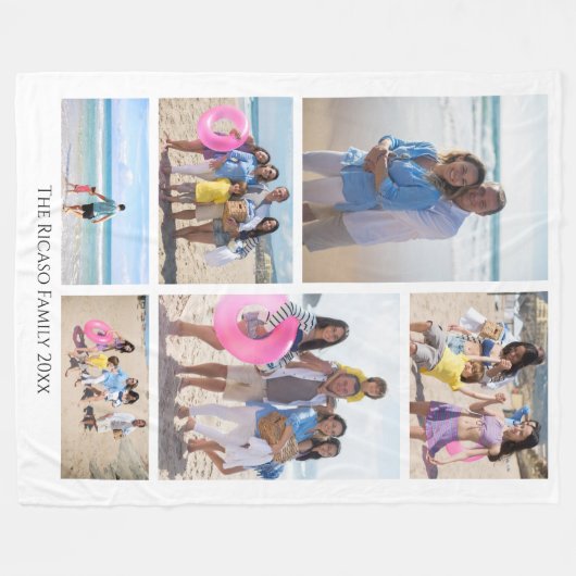 Aangepaste persoonlijke DIY-aangepast fotocollage Fleece Deken (Voorkant (Horizontaal))