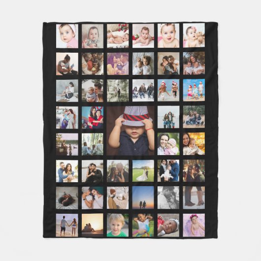 Aangepaste persoonlijke DIY-aangepast fotocollage  Fleece Deken (Voorkant)