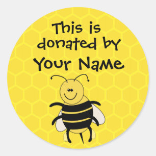 Aangepaste persoonlijke donorsticker Honeybee Ronde Sticker