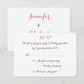 Aangepaste Persoonlijke Elegante Trouw-RSVP Uitnod RSVP Kaartje (Voorkant / Achterkant)