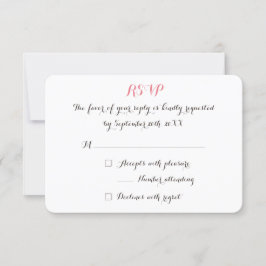 Aangepaste Persoonlijke Elegante Trouw-RSVP Uitnod RSVP Kaartje