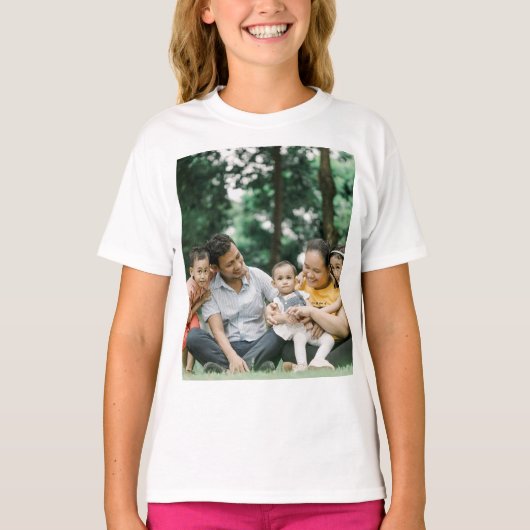 Aangepaste persoonlijke familiefoto t-shirt (Voorkant)