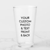 Aangepaste persoonlijke FOTO BEER GLASS 16 oz; 1 P Glas (Voorkant)