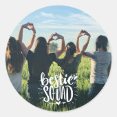 Aangepaste persoonlijke foto BFF van Bestie Squad Ronde Sticker (Voorkant)