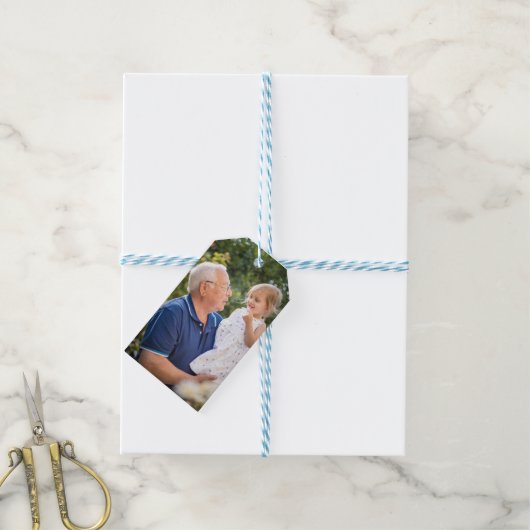 Aangepaste persoonlijke foto cadeaulabel (Met Touw)
