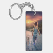 Aangepaste persoonlijke foto dubbelzijdig sleutelhanger (Voorkant Links)