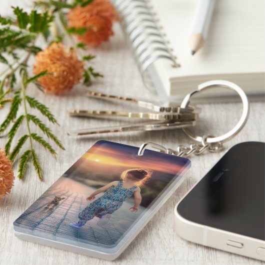 Aangepaste persoonlijke foto dubbelzijdig sleutelhanger (Voorkant Rechts)