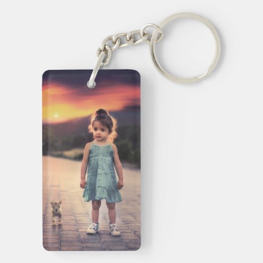 Aangepaste persoonlijke foto dubbelzijdig sleutelhanger (achterkant)