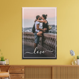 Aangepaste persoonlijke foto Eenvoudige liefdesquo Canvas Afdruk
