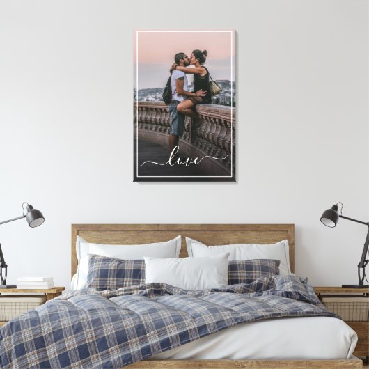 Aangepaste persoonlijke foto Eenvoudige liefdesquo Canvas Afdruk (Insitu (Slaapkamer))