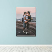 Aangepaste persoonlijke foto Eenvoudige liefdesquo Canvas Afdruk (Insitu (Houten vloer))