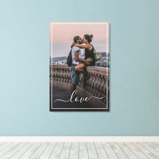 Aangepaste persoonlijke foto Eenvoudige liefdesquo Canvas Afdruk (Insitu (Houten vloer))
