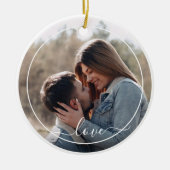 Aangepaste persoonlijke foto Eenvoudige liefdesquo Keramisch Ornament (Voorkant)