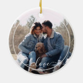 Aangepaste persoonlijke foto Eenvoudige liefdesquo Keramisch Ornament (Achterkant)