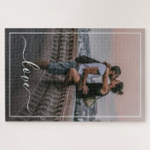 Aangepaste persoonlijke foto Eenvoudige liefdesquo Legpuzzel (Horizontaal)