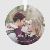 Aangepaste persoonlijke foto Eenvoudige liefdesquo Ornament (achterkant)