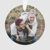 Aangepaste persoonlijke foto Eenvoudige liefdesquo Ornament (voorkant)