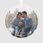 Aangepaste persoonlijke foto Eenvoudige liefdesquo Ornament (achterkant)
