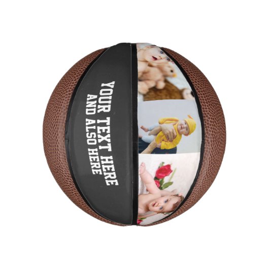 Aangepaste persoonlijke foto en tekst basketbal (Verticaal)