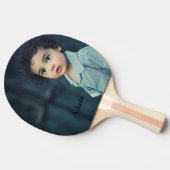 Aangepaste persoonlijke foto en tekst tafeltennisbatje (Zijkant)