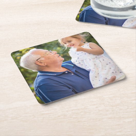 Aangepaste persoonlijke foto kartonnen onderzetters (Schuin)