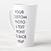Aangepaste persoonlijke FOTO-LATTE MOK GROTE 17 oz (Linkerhoek)