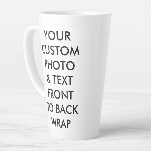 Aangepaste persoonlijke FOTO-LATTE MOK GROTE 17 oz (Linkerhoek)